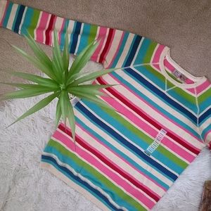 Rainbow lined long sleeve sweater